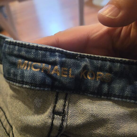 Michael Kors Izzy Skinny Raw Hem Jeans Size 12 Blue - Picture 3 of 11